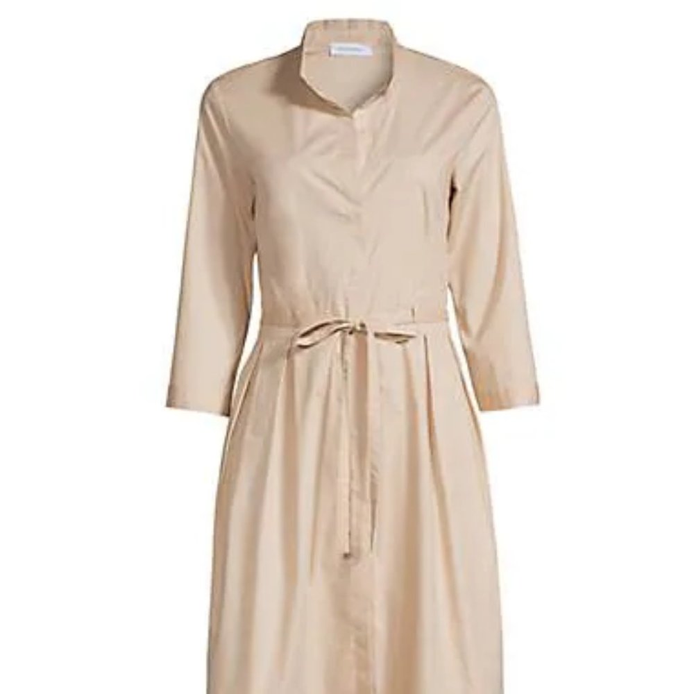 Beautiful Pleated Cotton Poplin Shirt Dress